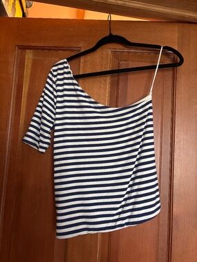 J. Crew one-shoulder striped top